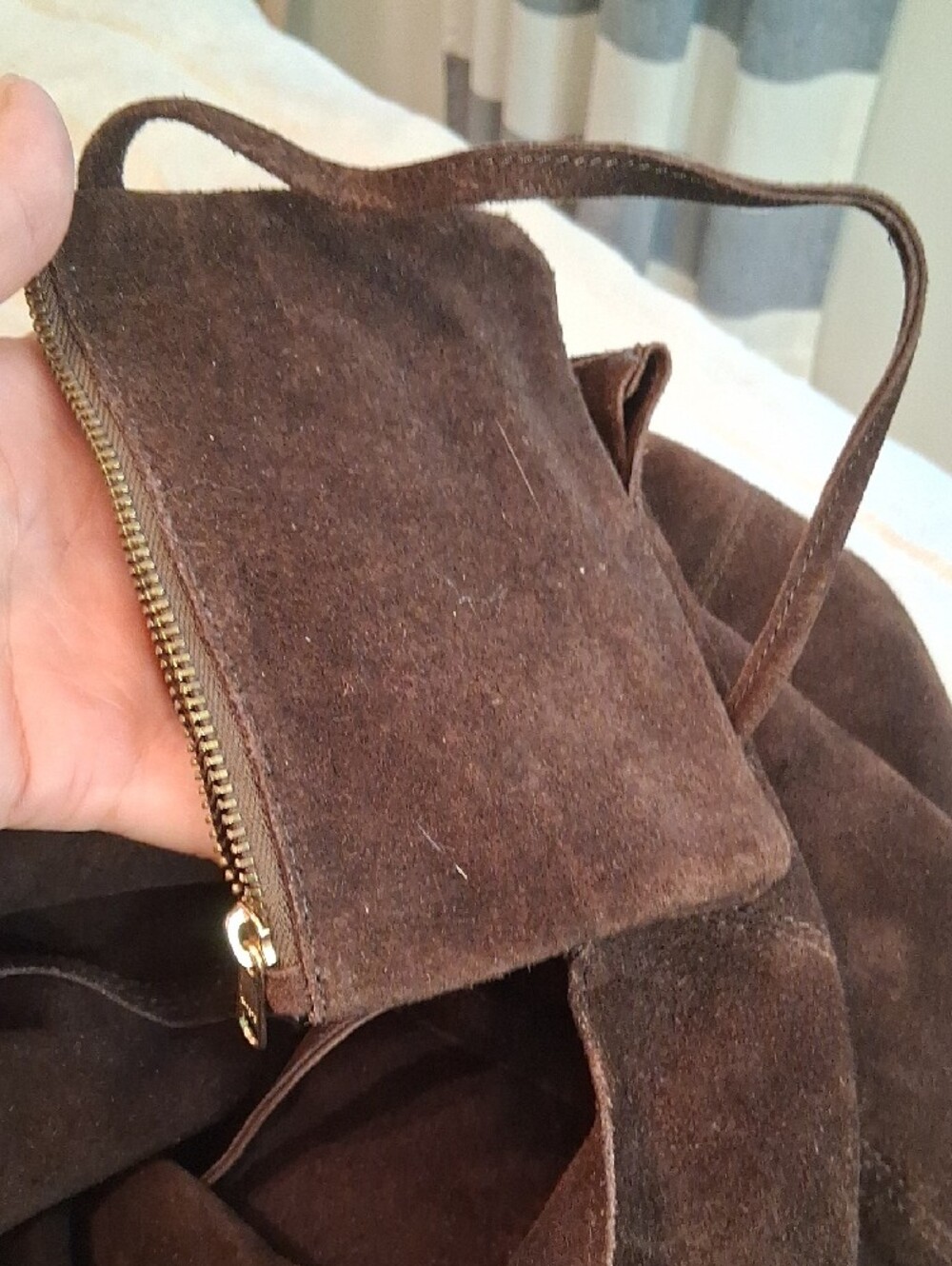Haute Hippie Dark Brown Large Suede Hobo Bag - Picture 4 of 9